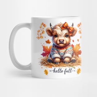 Highland Cow Hello Fall Mug